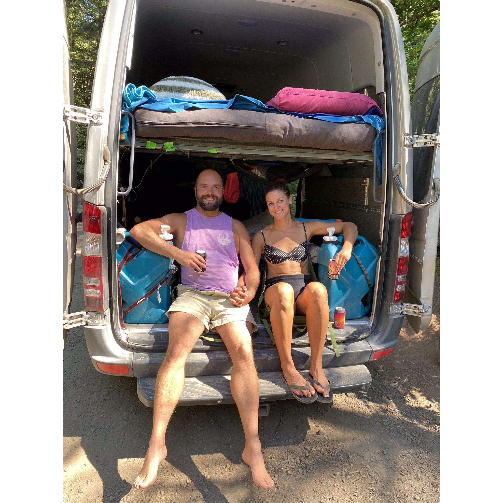 After a ride at Post Canyon, cold bevy's are an essential cool-down libation.