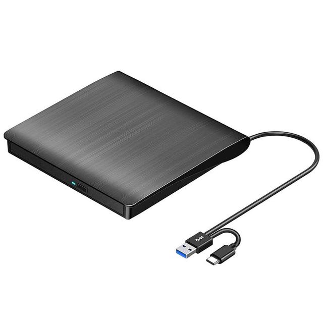 ROOFULL External CD DVD Drive Player CD Burner USB 3.0 & USB-C Portable CD-ROM DVD+/-RW Optical Disc Drive Reader Writer for Laptop PC Windows 11/10/8/7 Apple Mac Linux Computer