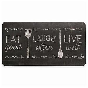 David Burke Bloomfield "Eat Laugh Live" Memory Foam 20-Inch x 39-Inch Kitchen Mat