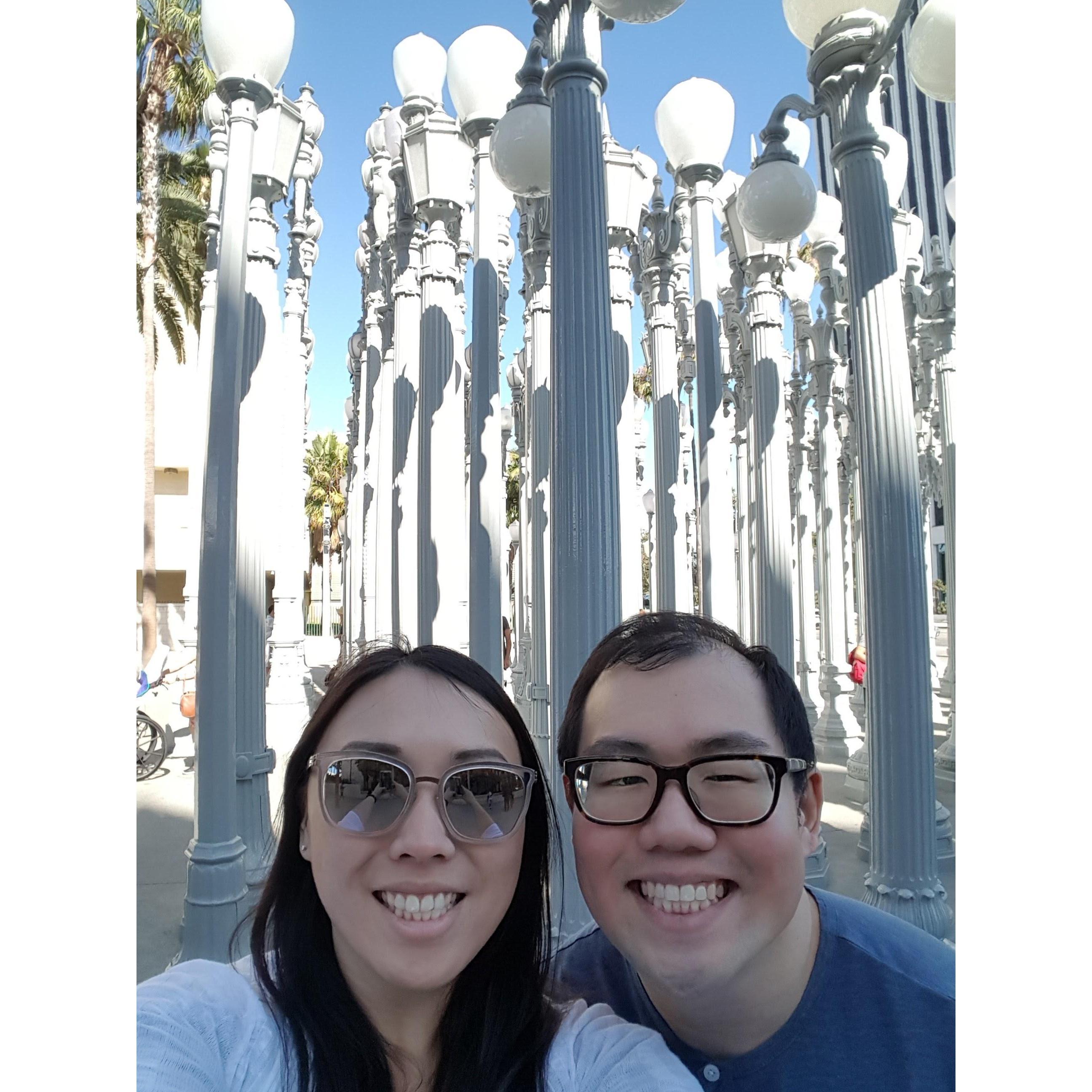 By the lights by LACMA in Los Angeles, CA