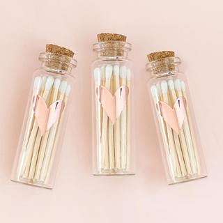 Foil Heart Bottle Matches, Set of 10