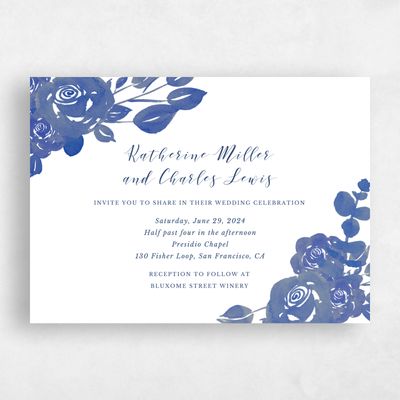 Navy, Blue Wedding Invitation - Clemson Corner