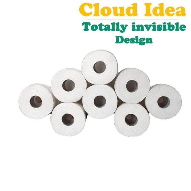 Cloud Shape Decor Paper Holder, Invisible Paper Holder Decor 4-13 Rolls Toilet Paper Hold Wood Artistic Decoration for Toilet Kitchen Bathroom bar Restaurant Indoor Decor