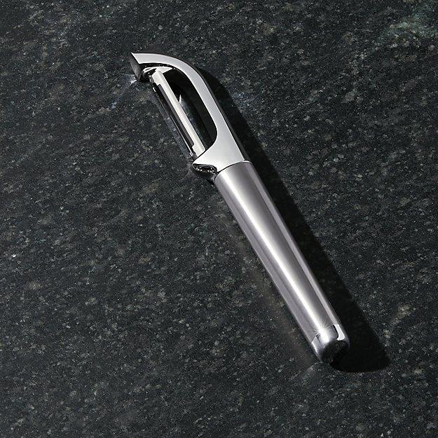 Crate and Barrel Brushed Stainless Steel Peeler