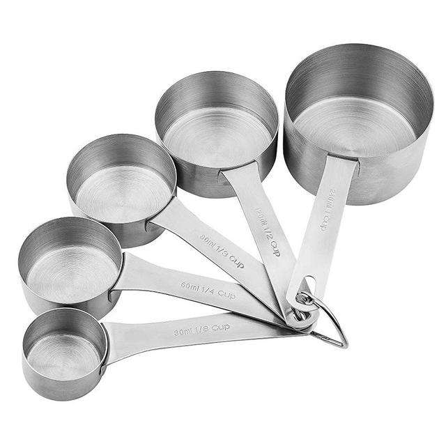 Smithcraft Stainless Steel Measuring Cups Set 18/8(304) Steel Material Heavy Duty 5 Measuring Cups and 1 Ring Set of 6