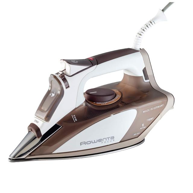 Rowenta DW5080 1700-Watt Micro Steam Iron Stainless Steel Soleplate with Auto-Off, 400-Hole, Brown