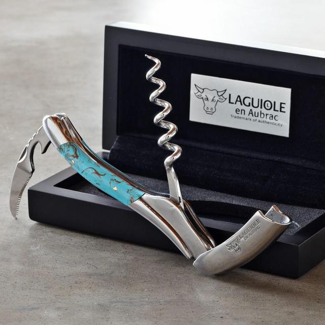 Laguiole En Aubrac Waiters Corkscrew, Turquoise