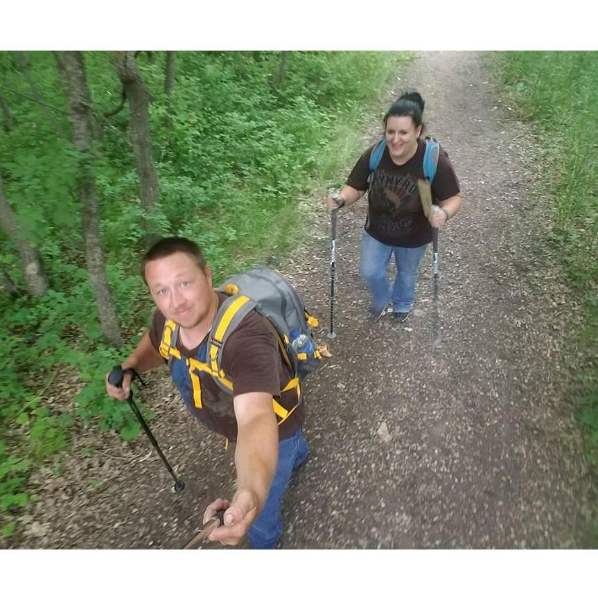 Patrick and Jenn doing one of their favorite things hiking of course at Fort Ransom SP (they had no map and Jenn thought they were going to be lost forever about an hour after this photo was taken)