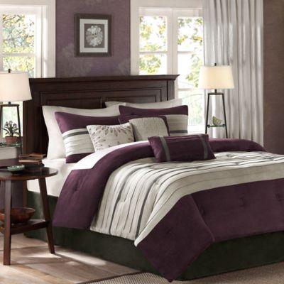 Madison Park Palmer 7-Piece King Comforter Set in Plum