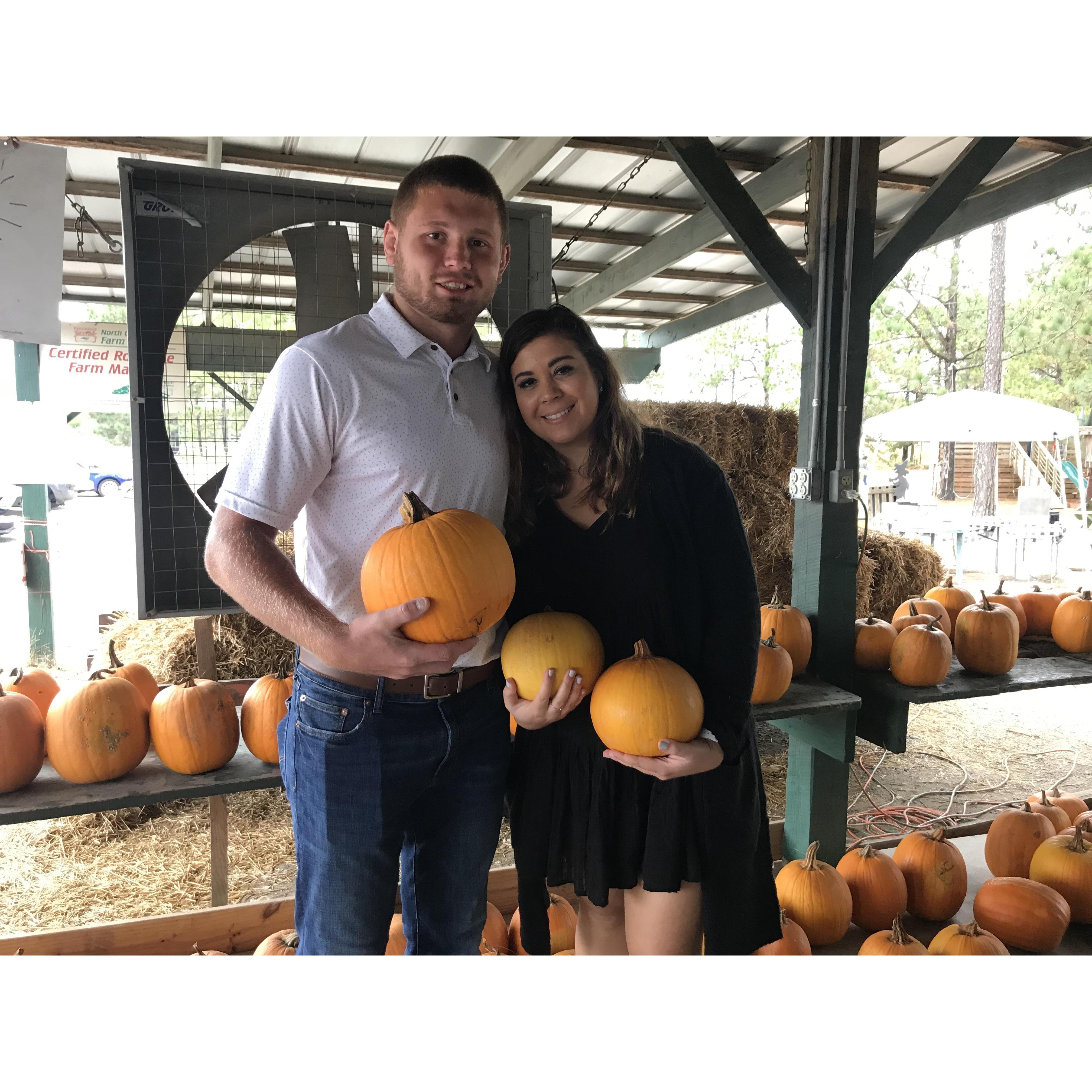 Our first time getting pumpkins together! October 2019