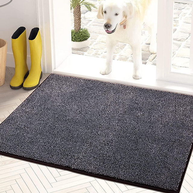 PURRUGS Dirt Trapper Indoor Door Mat 23.5" x 35.5", Non-Slip Machine Washable Entrance Rug, Shoes Scraper, Dog Door Mat, Super Absorbent Welcome mat for Front Door, Entry, Muddy Wet Shoes and Paws