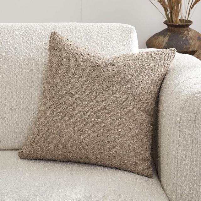 DOMVITUS Boucle Pillow Covers 20x20, Pillow Covers Decorative Couch Pillows for Living Room, Throw Pillow Covers for Bedroom Chair Sofa Accent Couch Pillows Soft Cushion Case, 1PC, Oatmeal