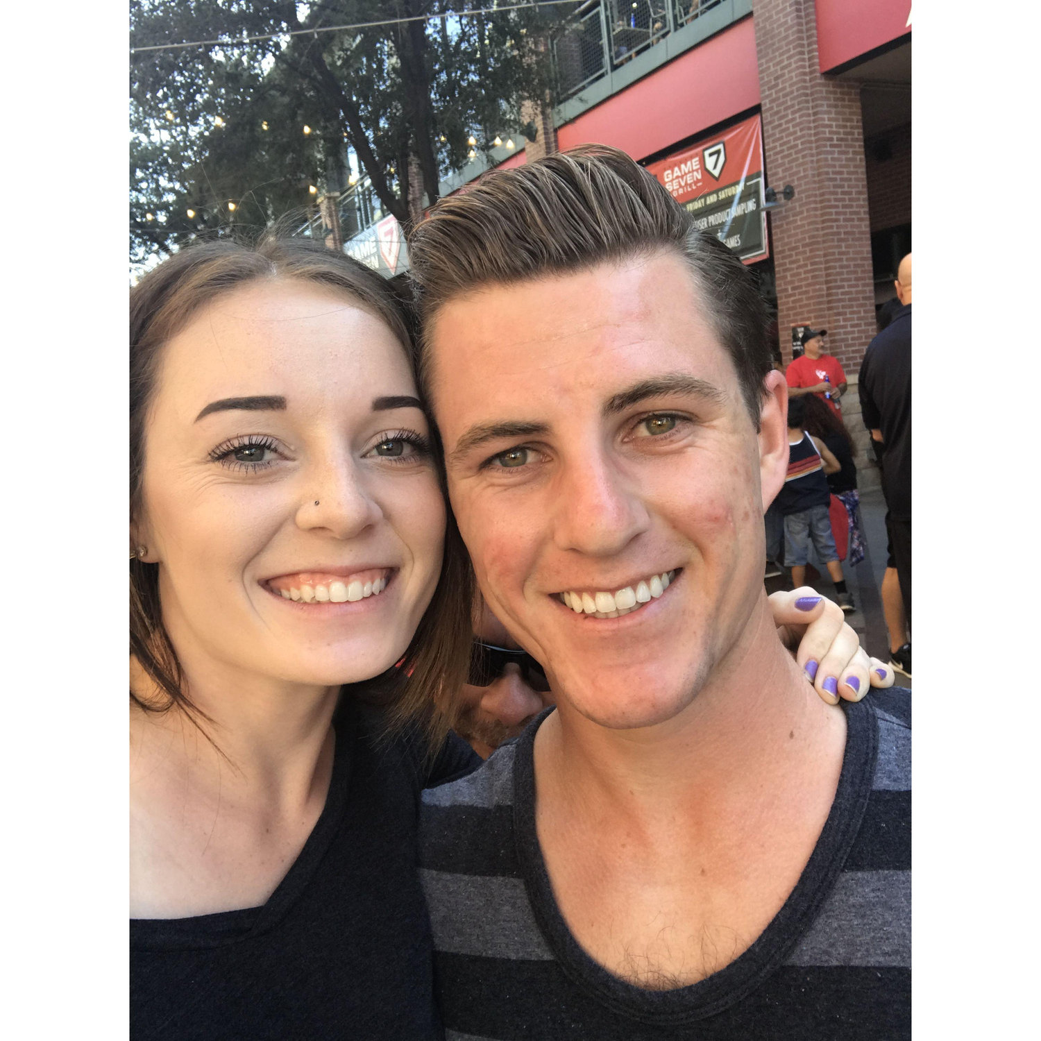Our first picture together at the Diamondbacks game on 2017!