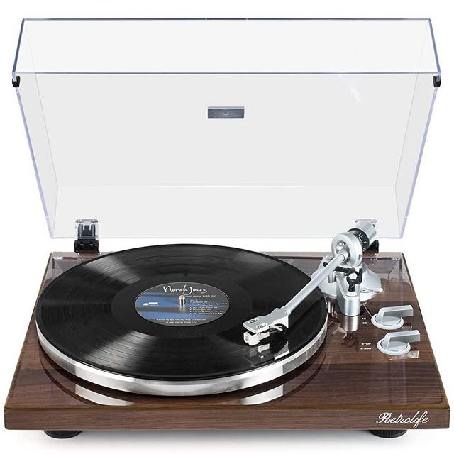 Record Player Belt-Drive Turntables with Wireless Output Connectivity, Vinyl Player Support 33&45 RPM Speed Phono Line Output USB Digital to PC Recording with Advanced Magnetic Cartridge&Counterweight