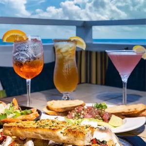 Seafood lunch by the ocean