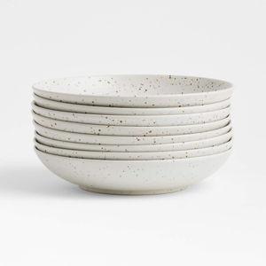 Craft 10" Speckled Low Bowls, Set of 8 | Crate & Barrel