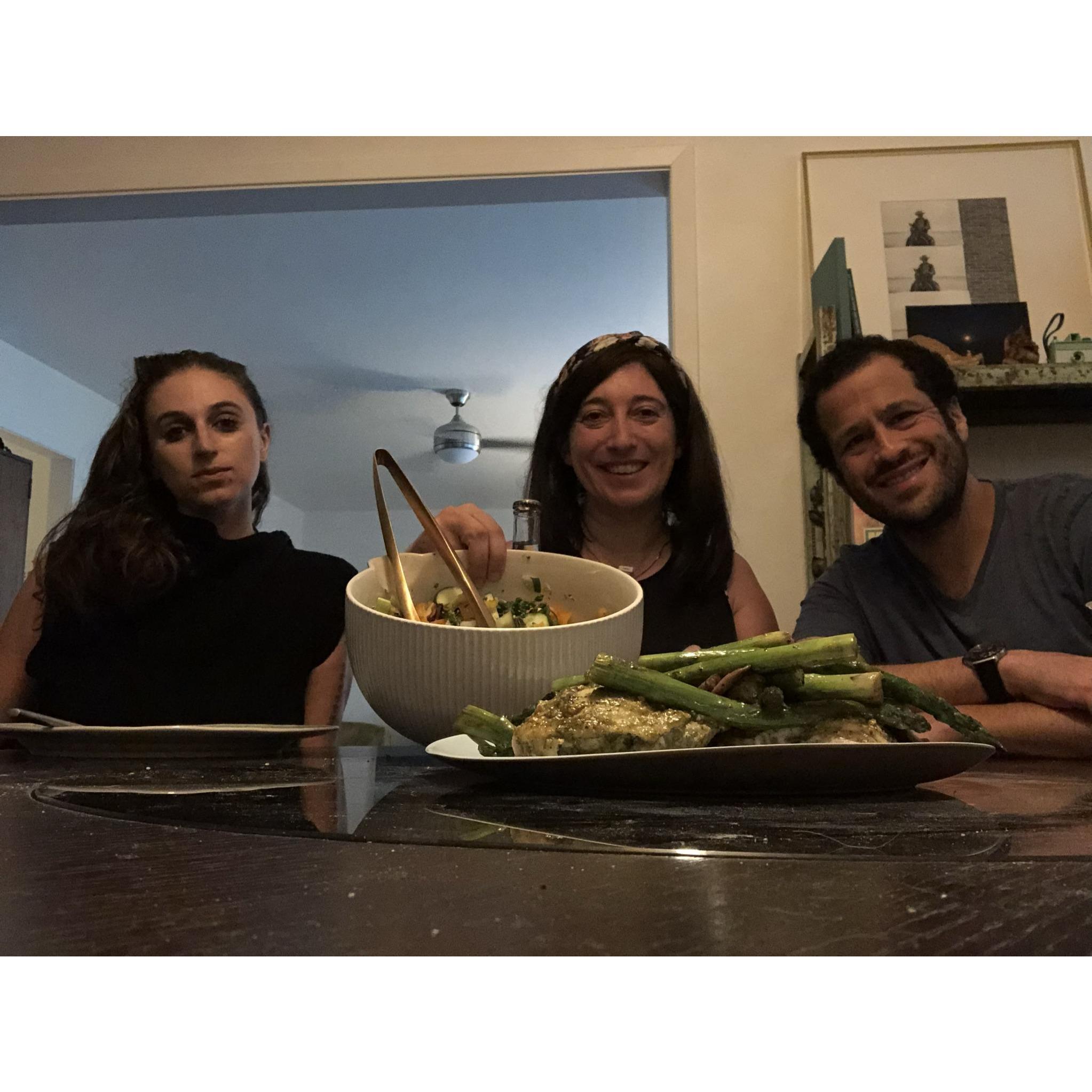 Jordan and Robert were so excited for Ariel to visit Austin in June of 2021. Here we are enjoying a family dinner together.