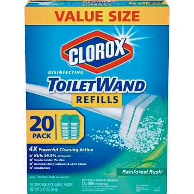 Clorox ToiletWand Disinfecting Refills Disposable Wand Heads - Rainforest Rush - 20ct