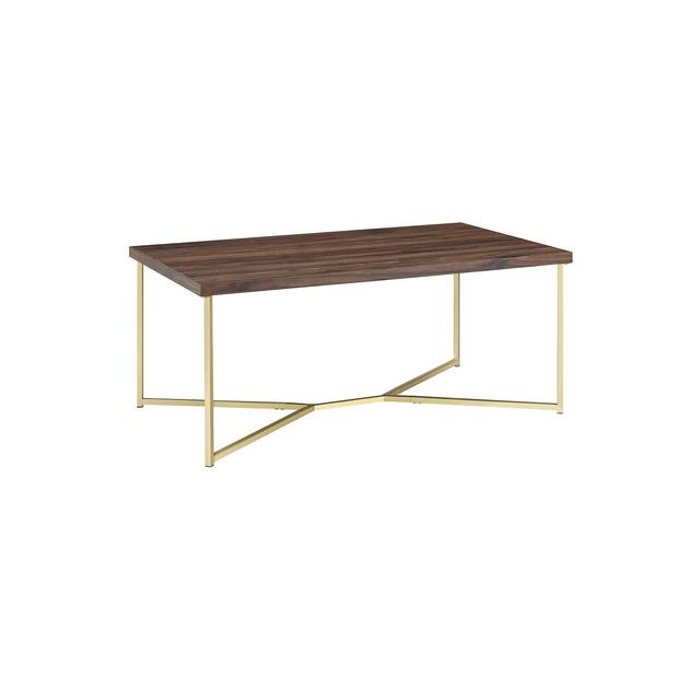 Max Two-Tone Modern Glam Coffee Table Dark Walnut/Gold - Saracina Home