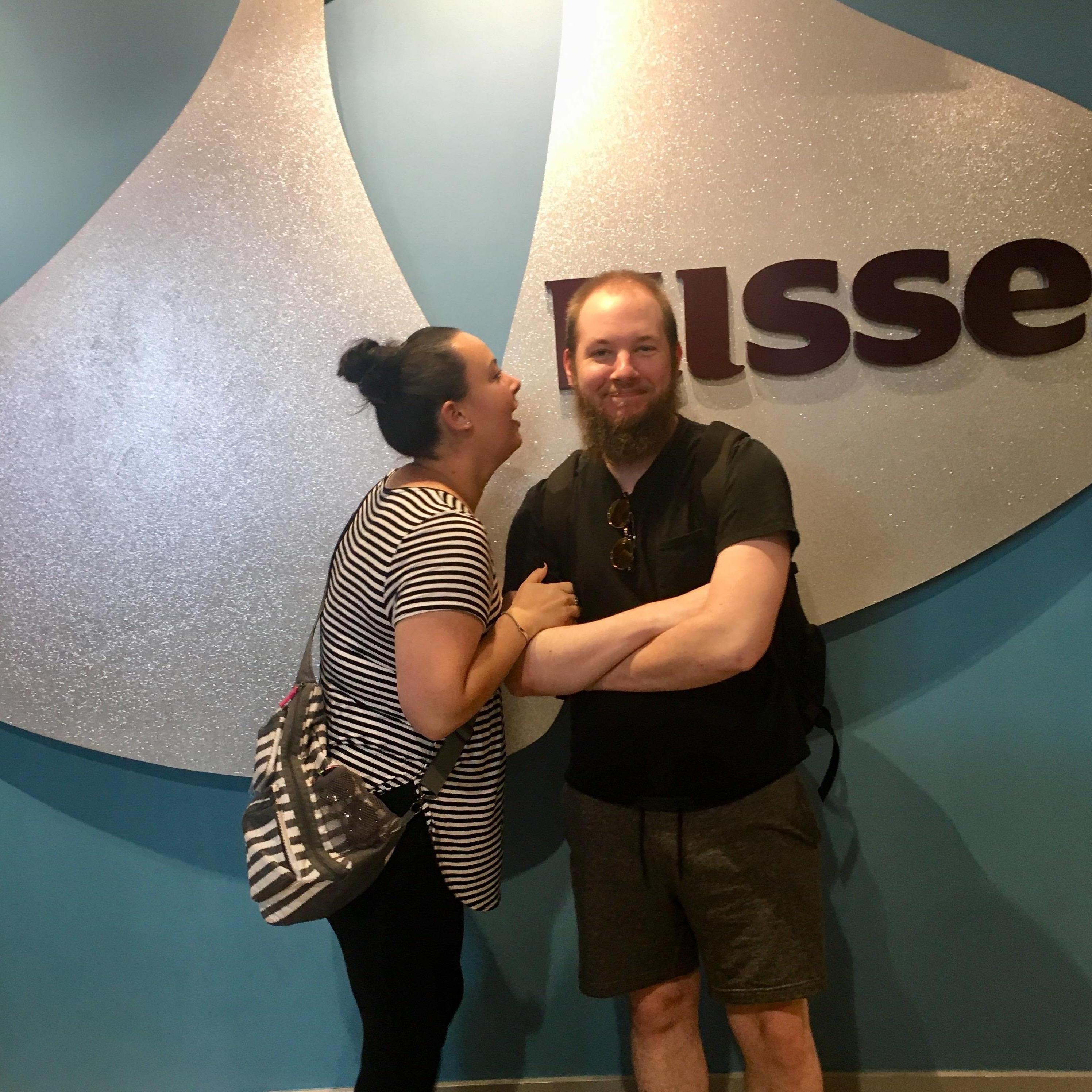 Janel wanted kisses in front of the Hershey kisses... this was Chris's reaction! HA