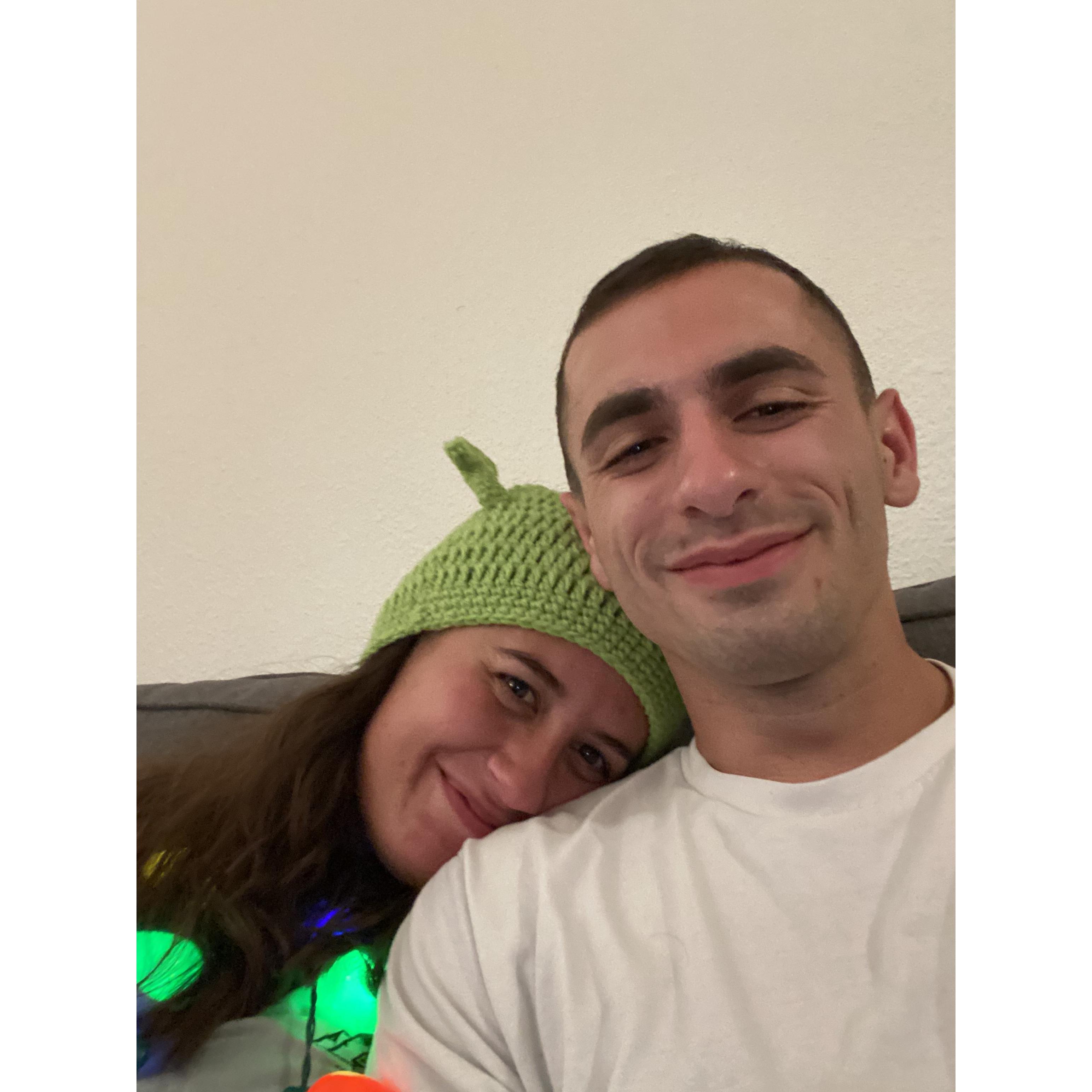 Two days after we started dating. It was our first Christmas in July together :)