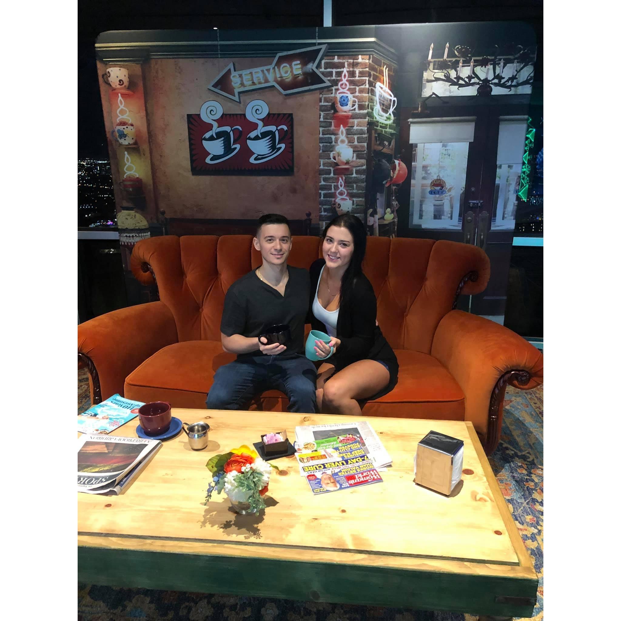 The actual couch from the television show “Friends.” Dallas, TX September 2019