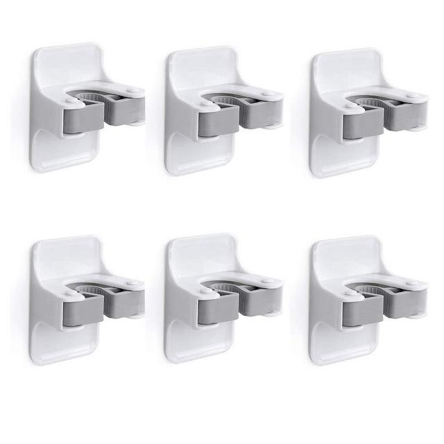 Broom Holder, McoMce Sturdy Broom Holder Wall Mount, Broom Gripper Holds Self Adhesive No Drilling Super Anti-Slip, Broom and Dustpan Hanger for Home, Kitchen, Garden, Garage Storage Systems, 6 PCS