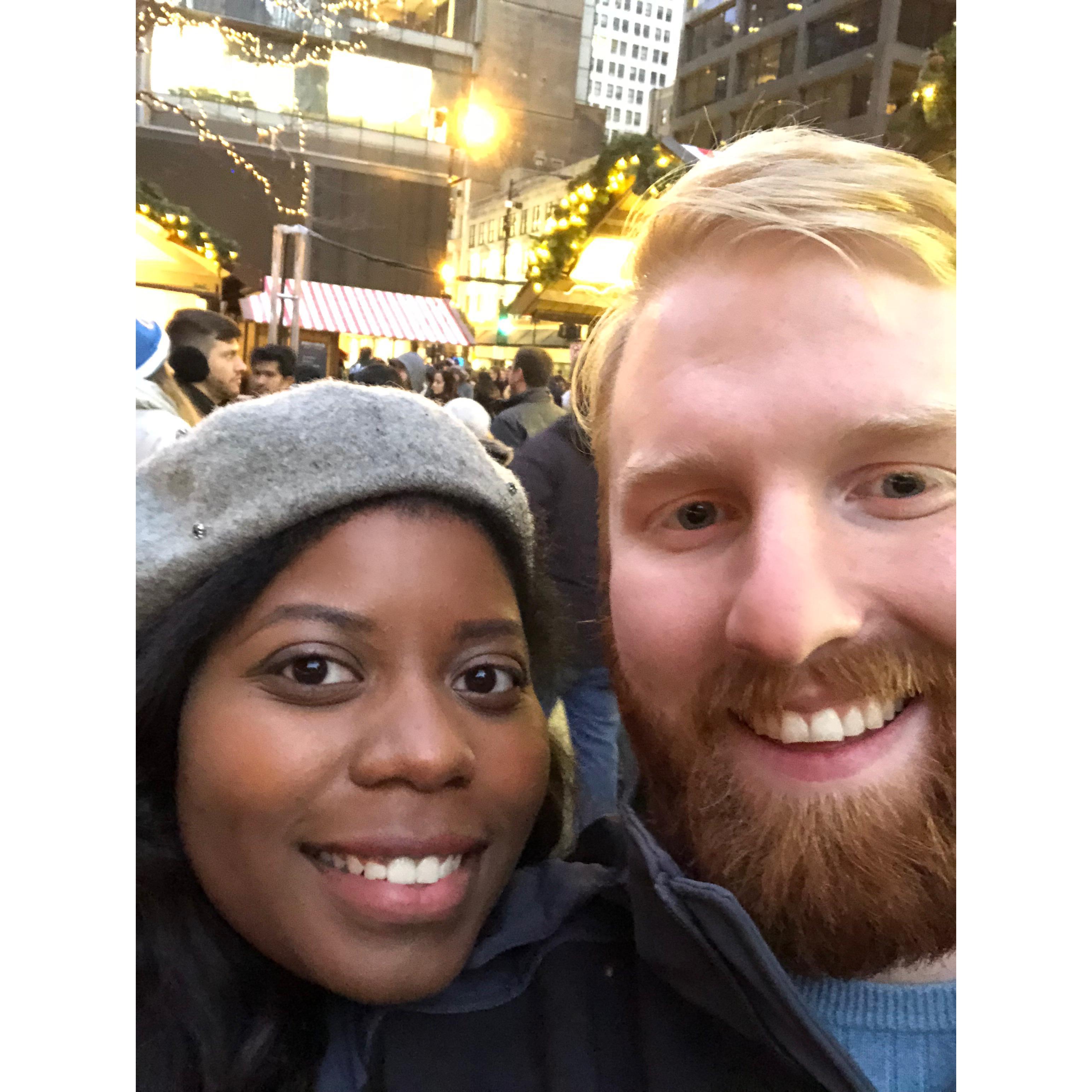 Surviving the cold at Christkindlemart together!