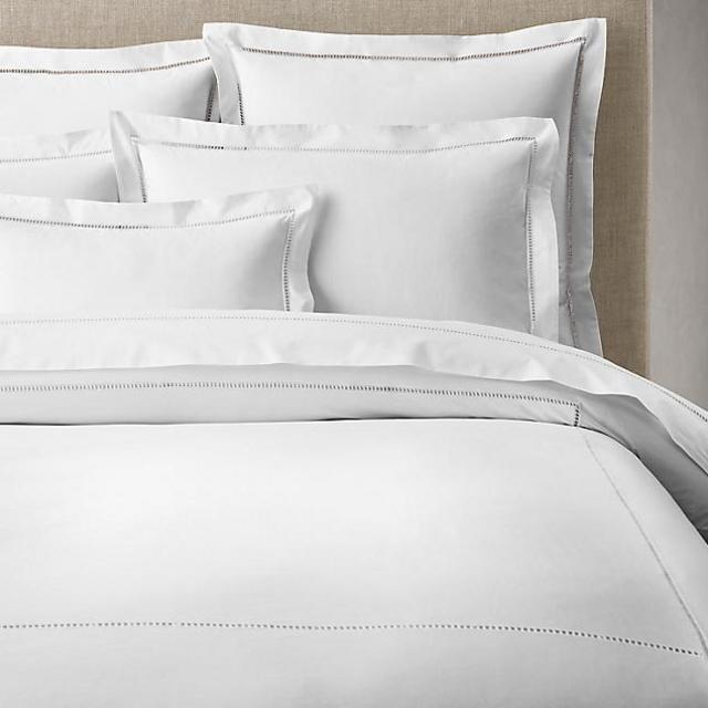 Restoration Hardware Italian Ladder Stitch Percale Duvet Cover