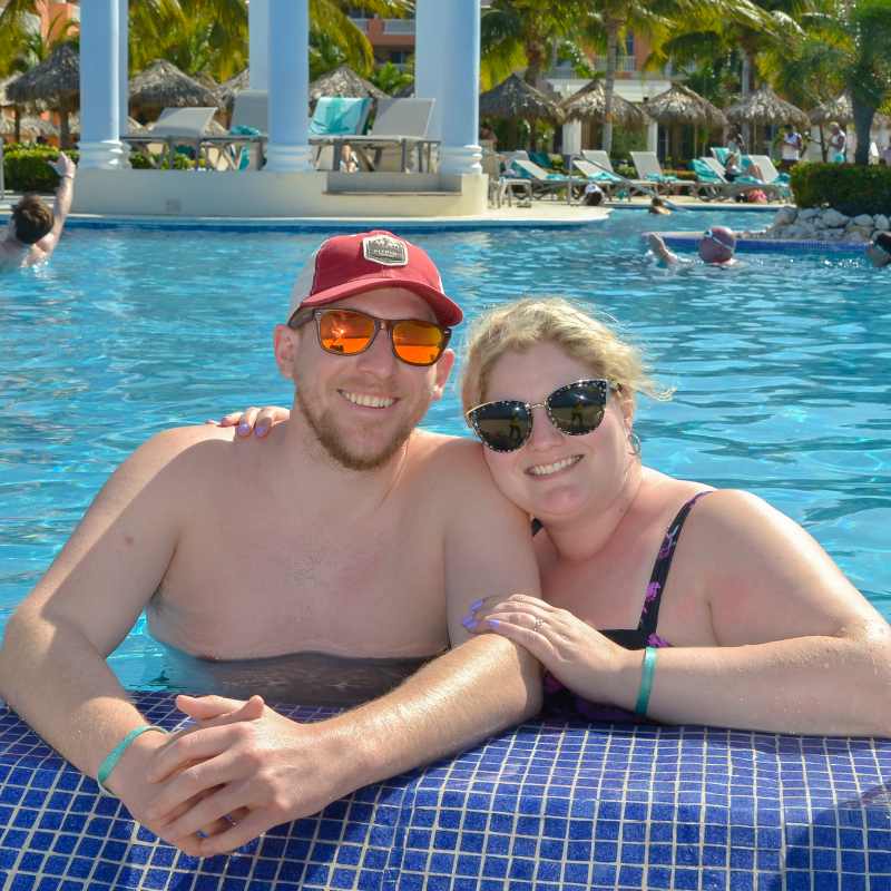 This picture was taken by the resort photographer soon after Kevin proposed!