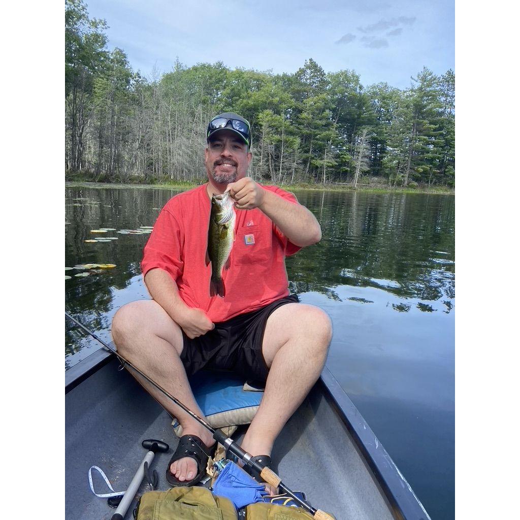 Joe's first time canoe fishing. He had a good guide:)
