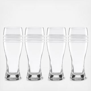 Library Stripe Wheat Beer Glass, Set of 4