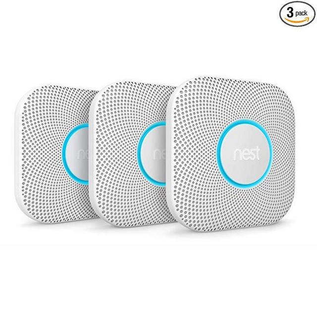Nest Protect Smoke & Carbon Monoxide Alarm, Battery (2nd Generation), 3 Pack