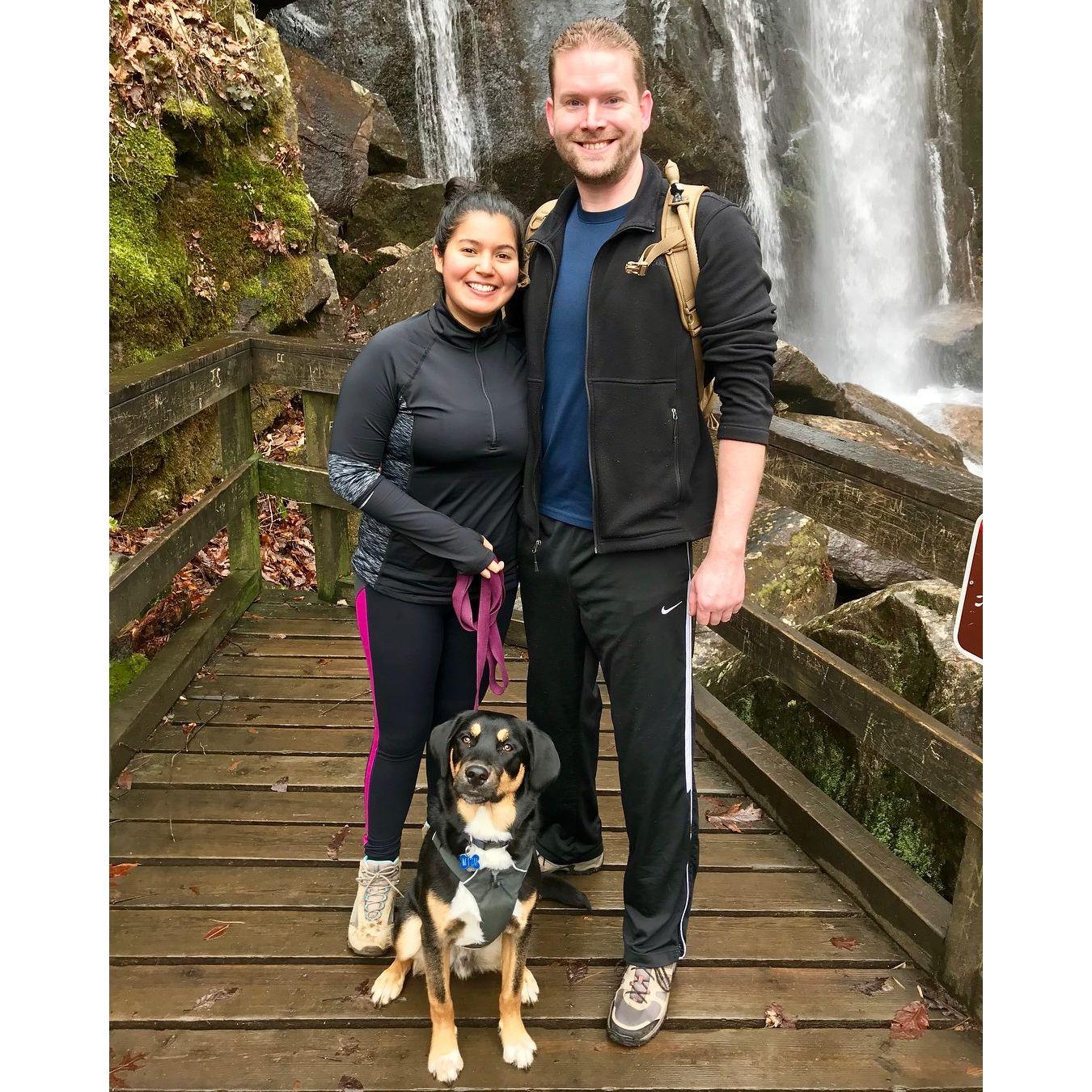 Mizu's first waterfall hike