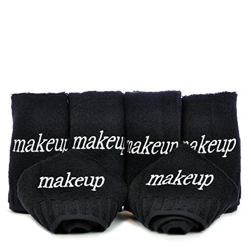Chakir Turkish Linens 100% Turkish Cotton Luxury Hotel & Spa Make up Washcloth Set (Set of 6, Black)