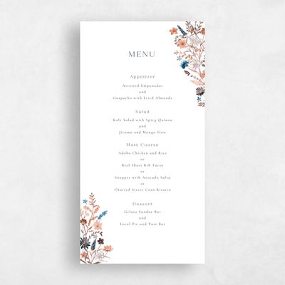 Blue Wedding Menu - Spasso