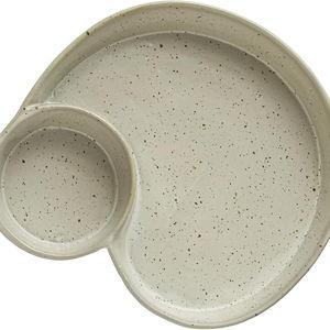 Creative Co-Op Farmhouse Stoneware Handles, Ivory Chip & Dip Bowl