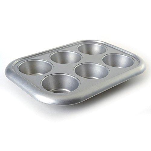 Norpro 3876 Nonstick More-Than-A-Muffin Pan, Jumbo, 6 Count, Grey