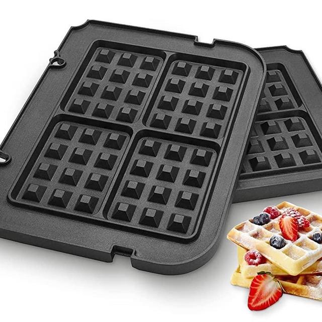 Waffle Plates for Cuisinart Griddler GR-4N,GR-5B P1,GR6S and GRID-8N Series, 2 Nonstick Coating Plates with 4 Slices Waffles Maker