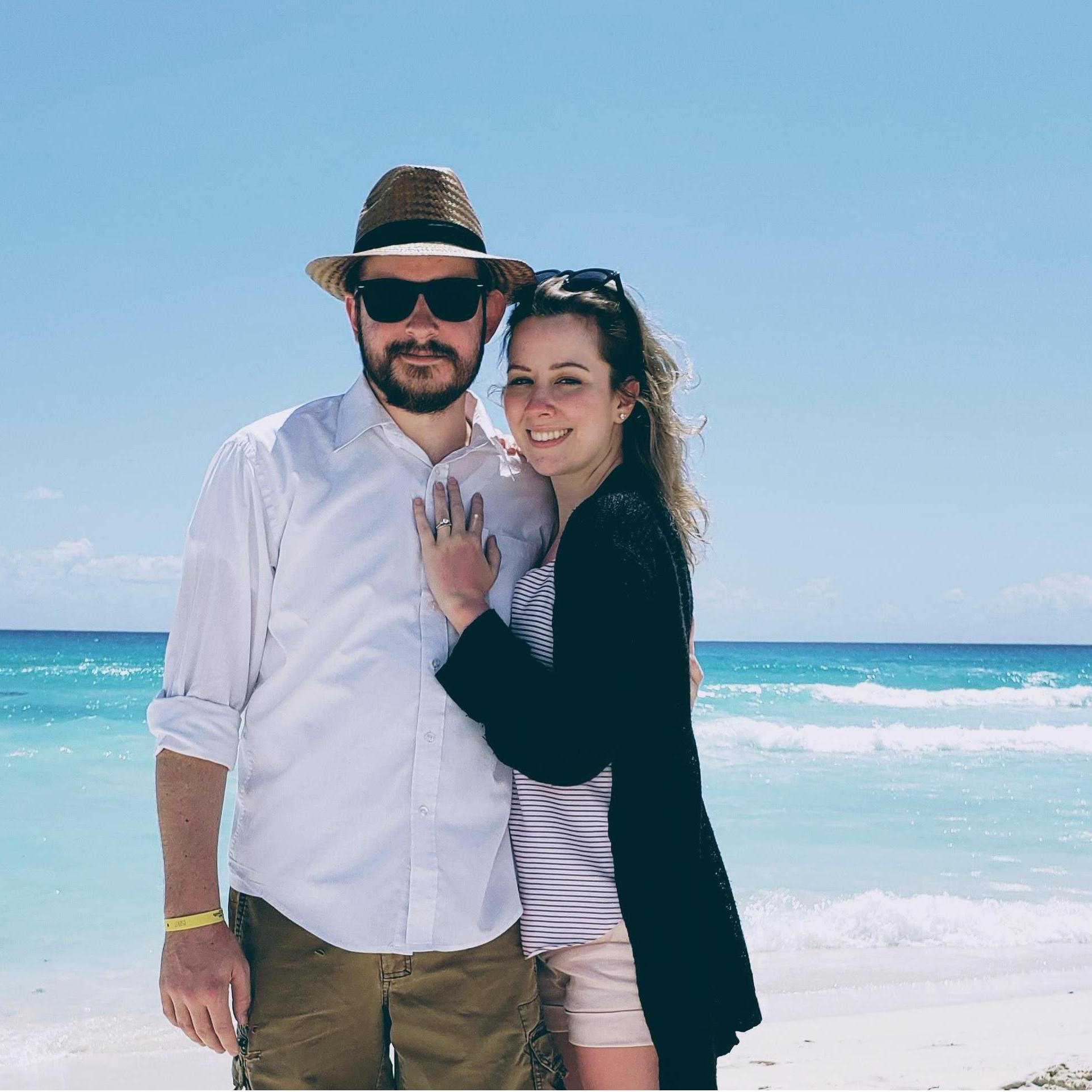 Don proposed during a trip to Cancun! We didn't get any pictures from that starry night on the beach, but the next morning we were sure to take advantage of this beautiful blue landscape.