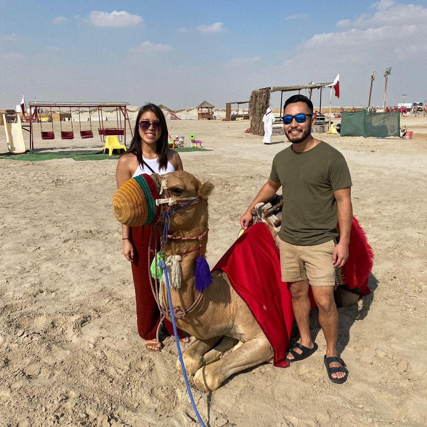 Kevin went to Qatar to visit Shuang 🏜️
