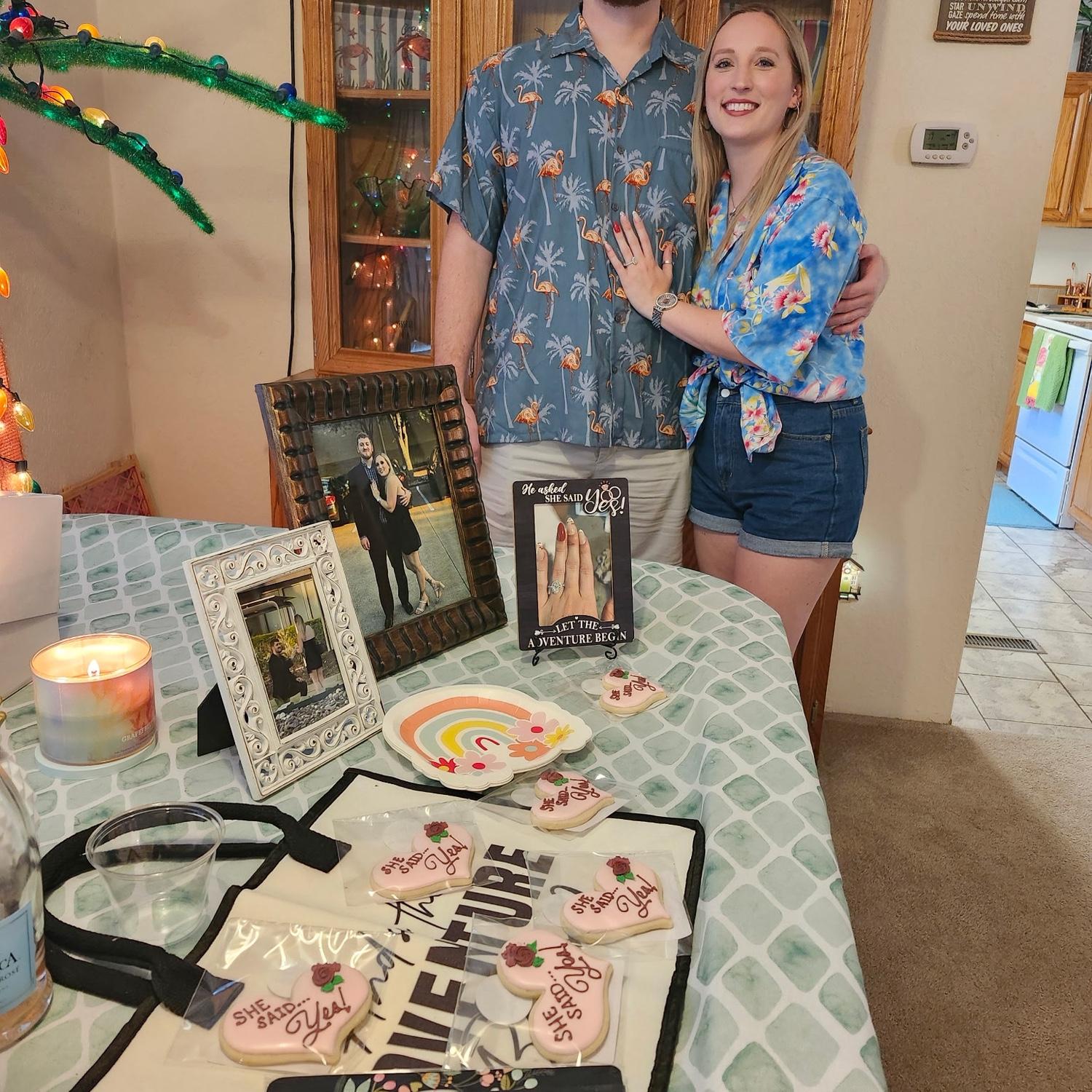 Telling Jessica’s family we’re engaged.