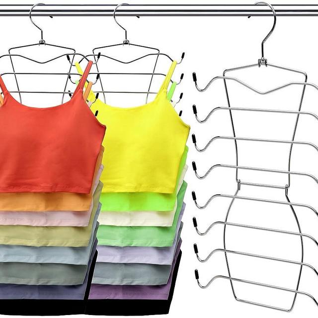 3 Pack Closet-Organizer,8 Tier Tank-Top-Hanger,Closet-Organizers-and-Storage Bar-Hangers-Space-Saving,Apartment Dorm-Room-Essentials-for-College-Students-Girls Organization-and-Storage Camisoles Scarf