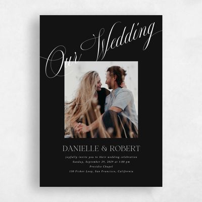 Black Wedding Invitation - Hunter Photo