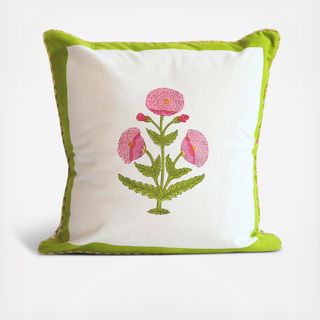Poppy Blockprint Pillow Cover