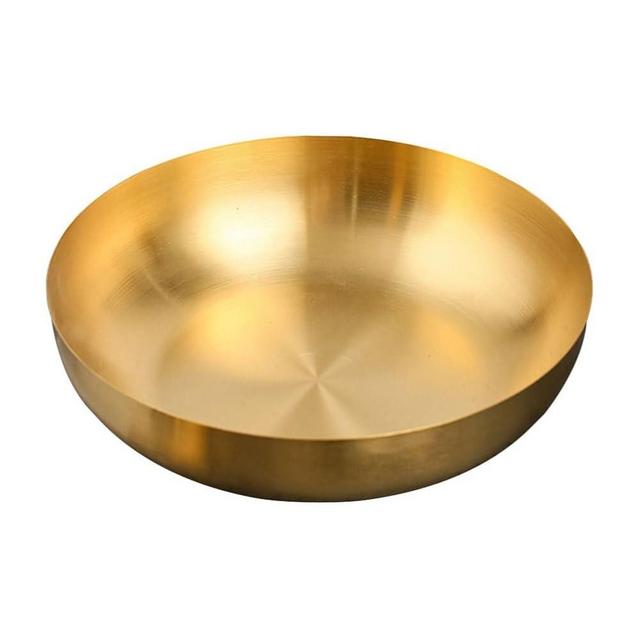 CALLARON 9.4" Stainless Steel Mixing Bowls - 75oz Gold Serving Bowl, Large Metal Decorative Bowl for Salad, Soup, Pasta, Snack, Cooking, Baking, Dishwasher Safe