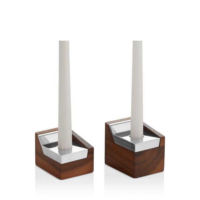 Namb� Geo Sabbath Candlesticks, Set of 2