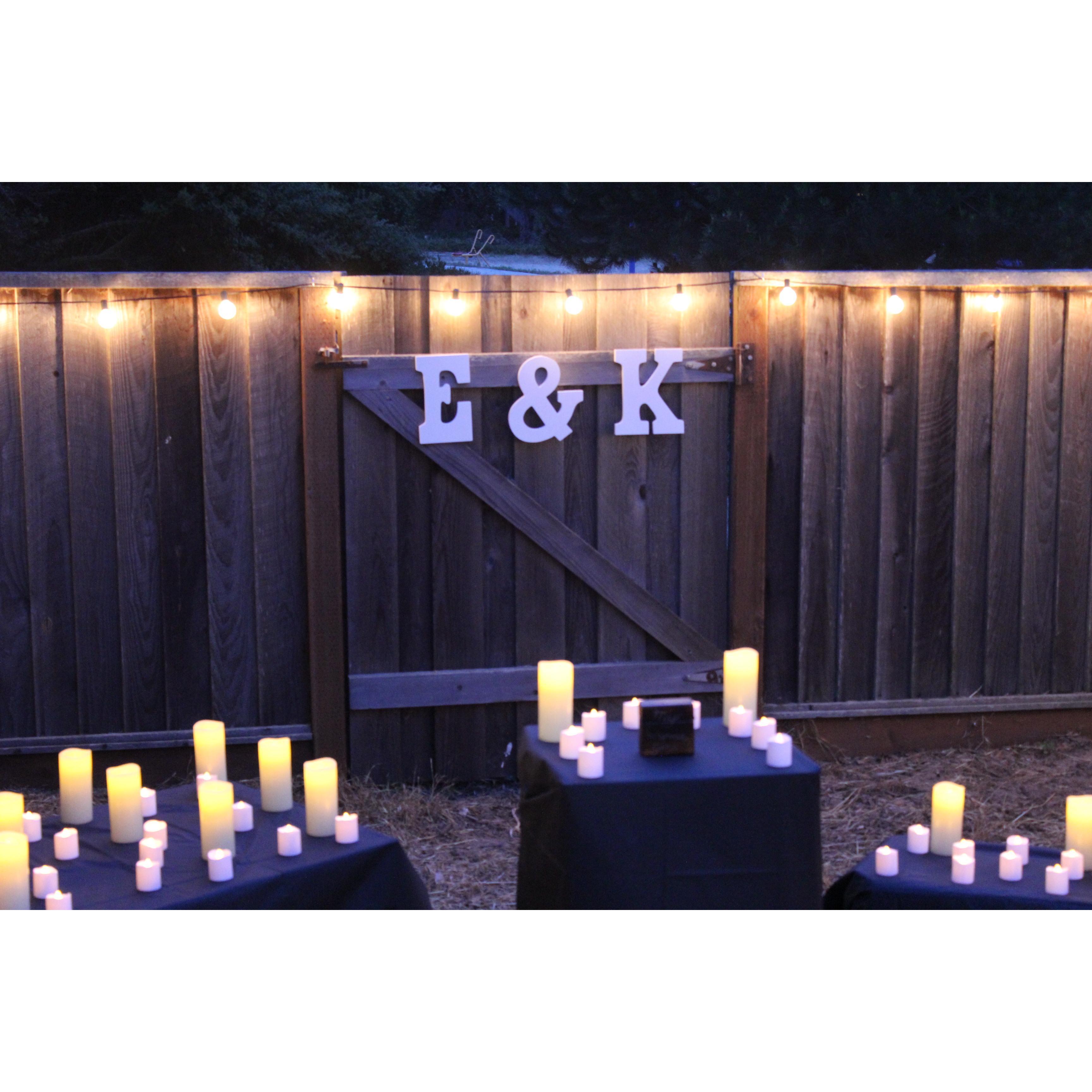 The surprise that Tim and Kristi Singer put up for the engagement!