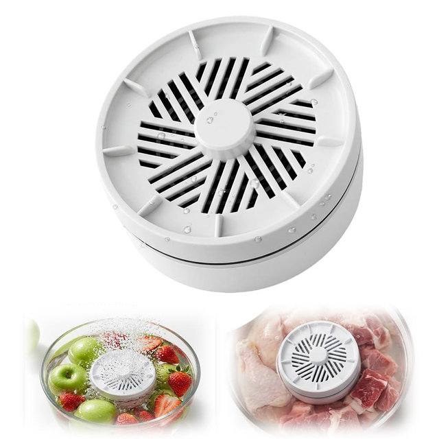Fruit and Vegetable Washing Machine, Portable USB Wireless Veggie Wash with Purification Technology, Waterproof Fruit and Vegetable Cleaner, Fruit and Veggie Purifier (White)