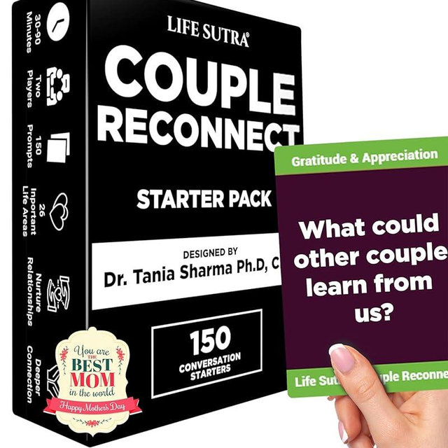 Life Sutra Married Couples Games - 150 Fun Reconnect Activities & Conversation Cards for Adults - Romantic Gift for Anniversary, Birthdays, Wife, Husband - Date Night Ideas Couples Games for Adults